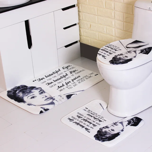 Buy SDARISB 3PCS Printed Design Bathroom Mat Sets