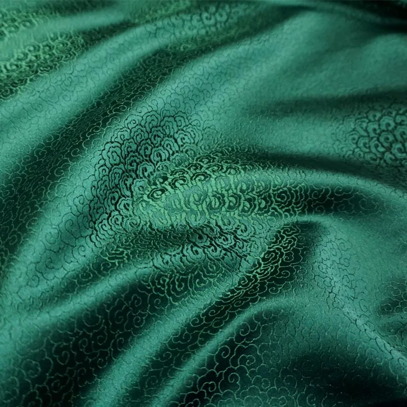 75 см x 100 см металлическая жаккардовая парча ткань, зеленый ветер узор 3D жаккардовая пряжа, окрашенная ткань для женщин юбка пальто платье