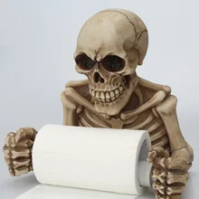 Ретро настенный череп рулон бумага держатель творческий смолы ужас стойки дома Хэллоуин украшения подарки mx4291636