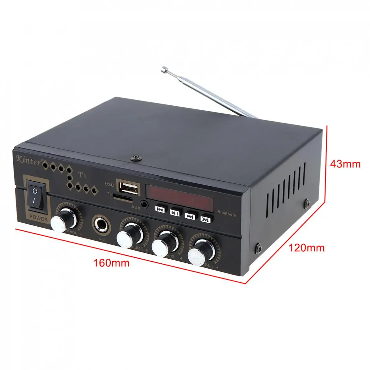

12V Bluetooth Digital Audio Player Car Amplifier FM Radio Stereo Player Support SD / USB / DVD / MP3 with Remote Control
