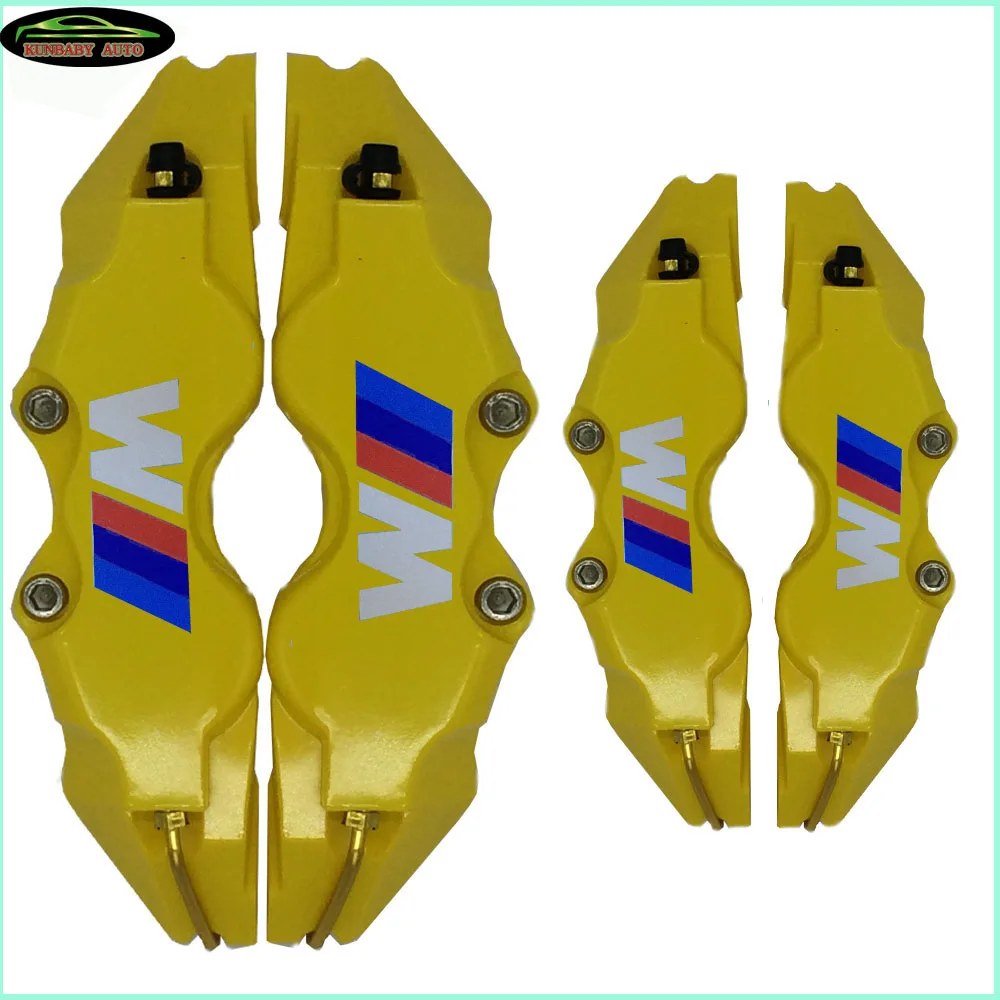 KUNBABT ABS пластик с оригинальным белым/M логотипом считывание внутри дискового тормозного суппорта Чехлы Размер L/M/S для B MW - Название цвета: Yellow