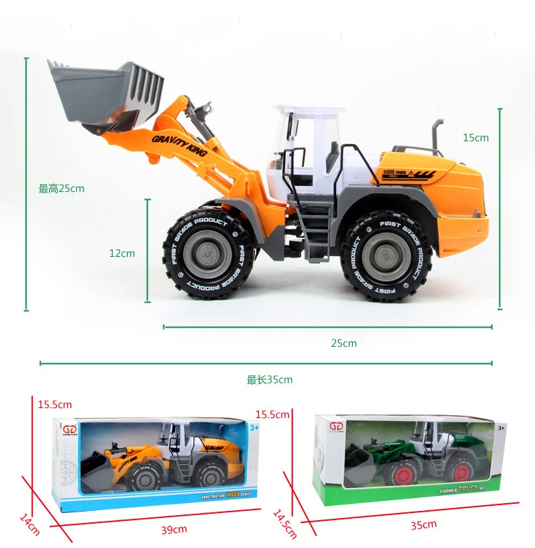 1:22 бульдозер модели игрушки большие ABS литые под давлением игрушки копания игрушки модель Сельский трактор грузовик инженерные транспортные средства детские подарки