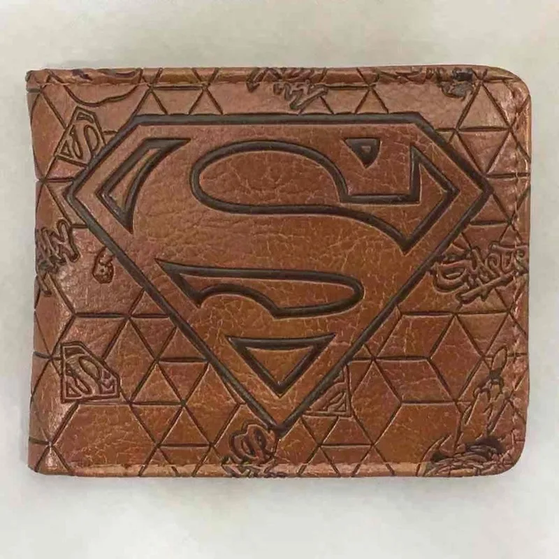 

IVYYE 1PCS Brown Superman Fashion Anime PU Wallet Soft Money Bag Wallets Zipper Coins Pocket Casual Purses Card Unisex New