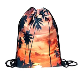 Лидер продаж шнурок сумка для хранения напечатанный букет Карман Drawstring Рюкзак моющиеся пляжные шнурок сумки, сумки для хранения
