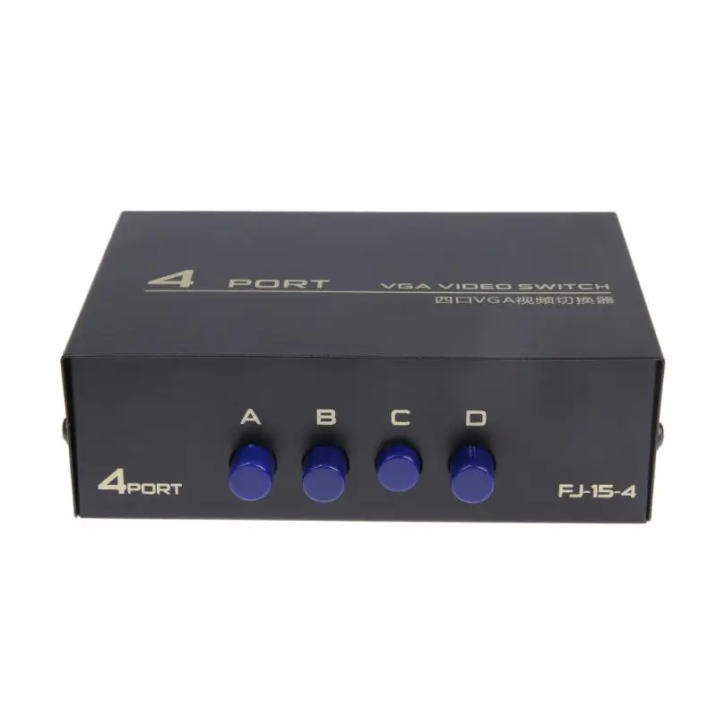 

Alloyseed 130MHz 1 to 4 Monitor Switch VGA Video Splitter Converter Adapter Box Enable 4 PC to share one monitor