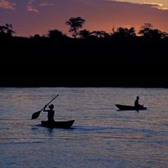Sunset over Amazon River Basin  Peru Poster Print by Nik Wheeler (24 x 36)