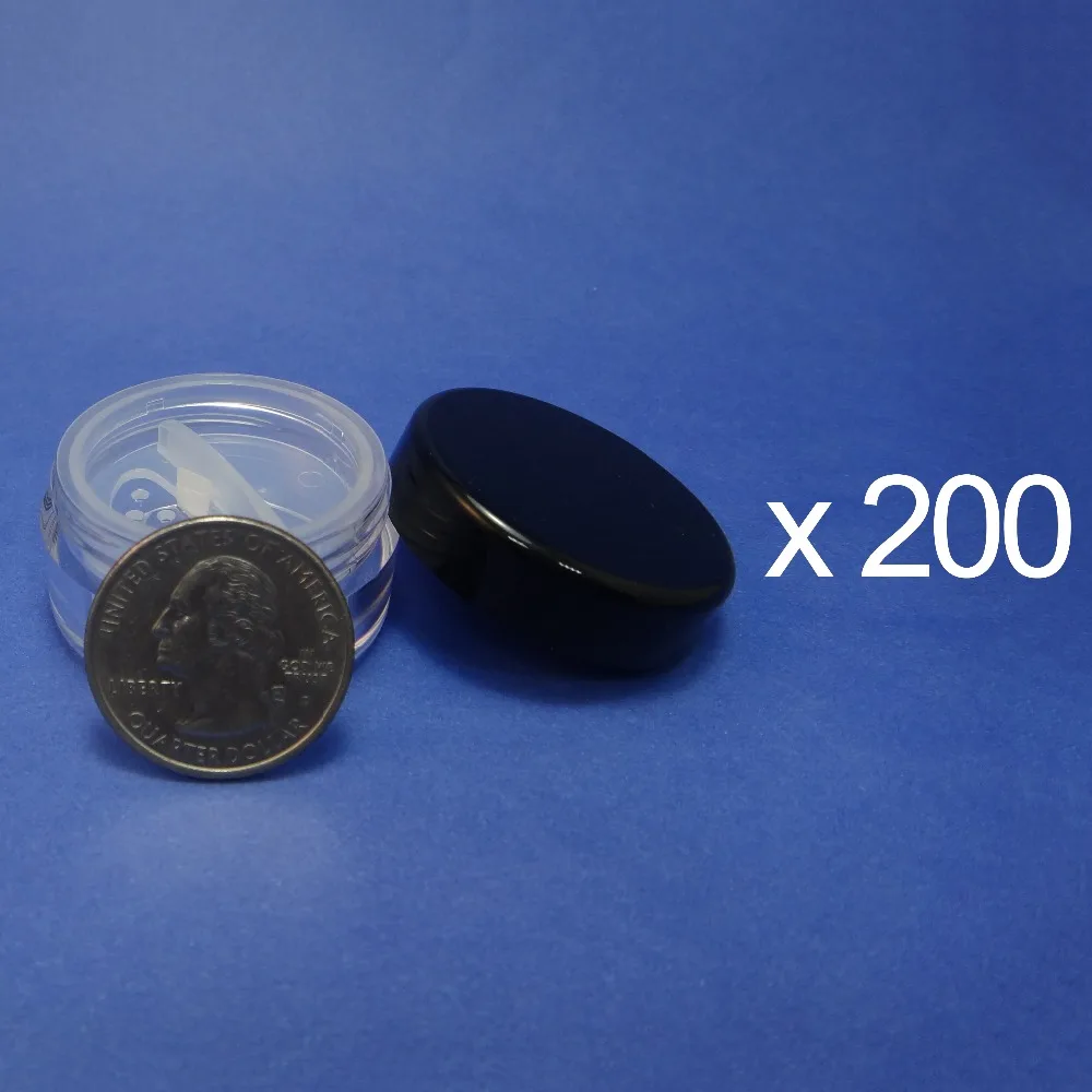 

200 Bulk Free EMS Shipping 10 g Rotating Sifter Loose Powder Plastic Jar with Black Lid (AY81(10)RSST-C)