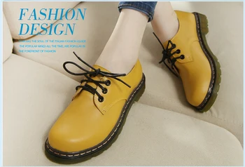

Nice New Genuine Leather Martin Boots Ankle Boots Women Shoes Flat Round Toe Motorcycle Boots Combat Boots M111