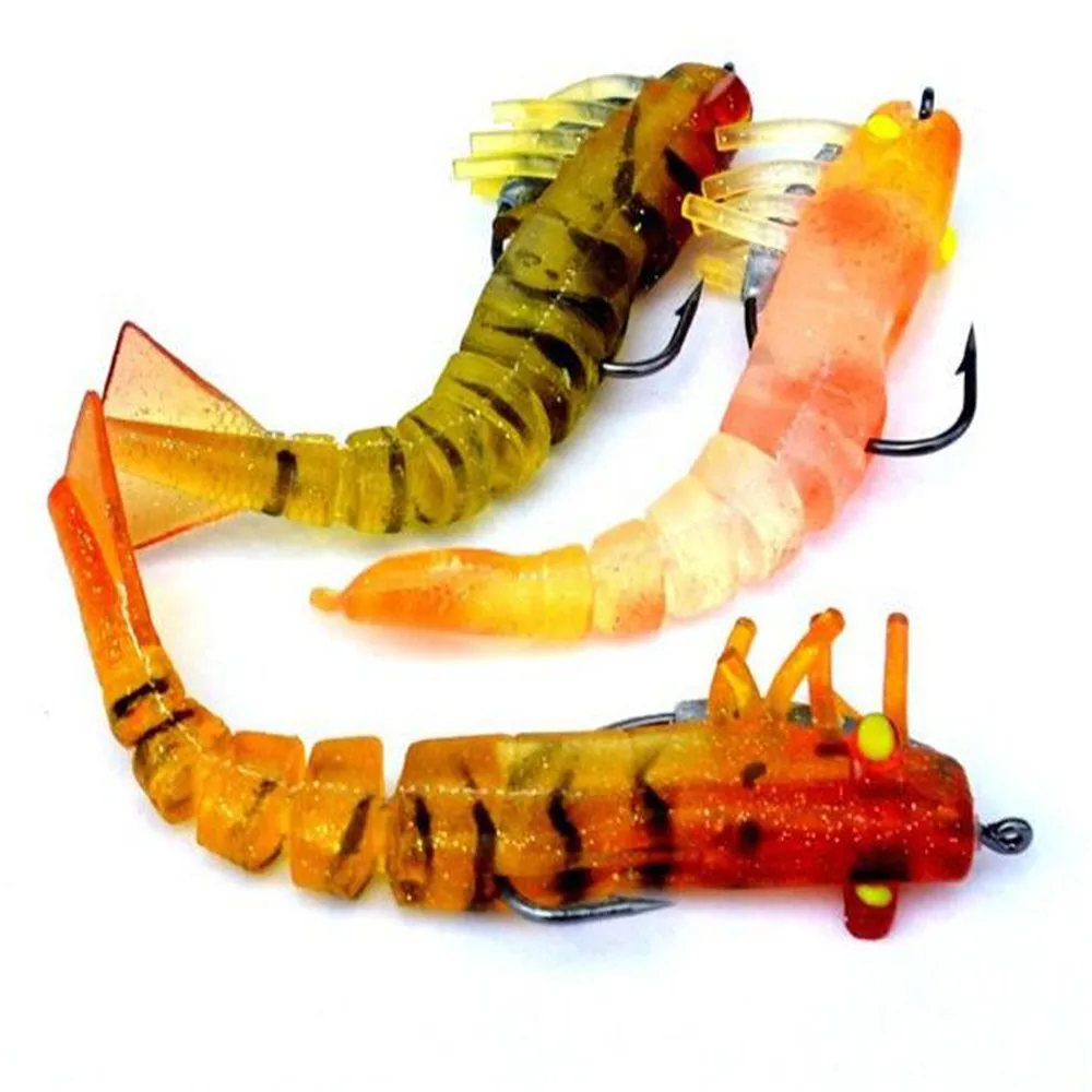 

1PCS 9g 3 Colors Fishing Lures Tackle bass pike perch fishing lure Soft Shrimp Lures Soft Baits Silicone Shrimp Crayfish Hooks