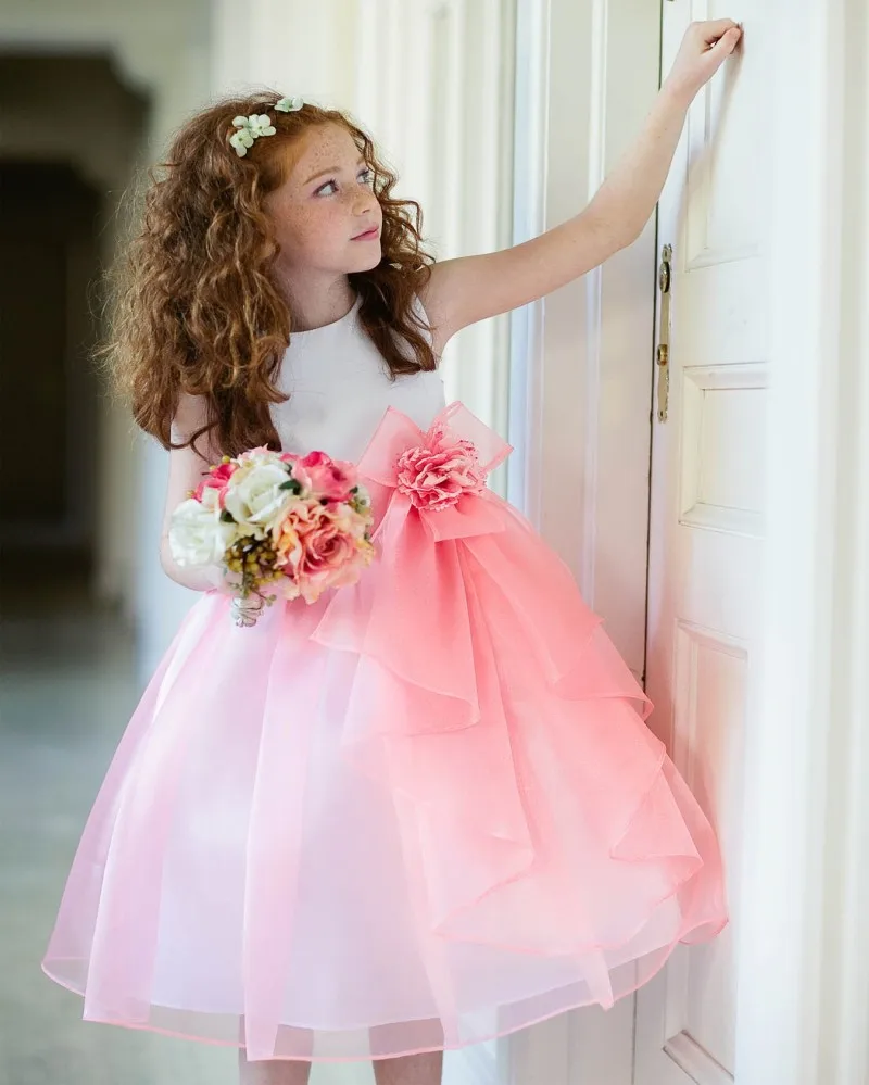 salmon flower girl dresses