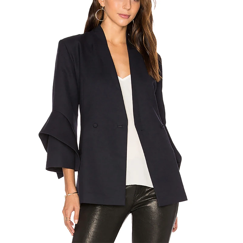 Ladies Black Suit Jackets In Women Blazer Elegant One Button Blazer