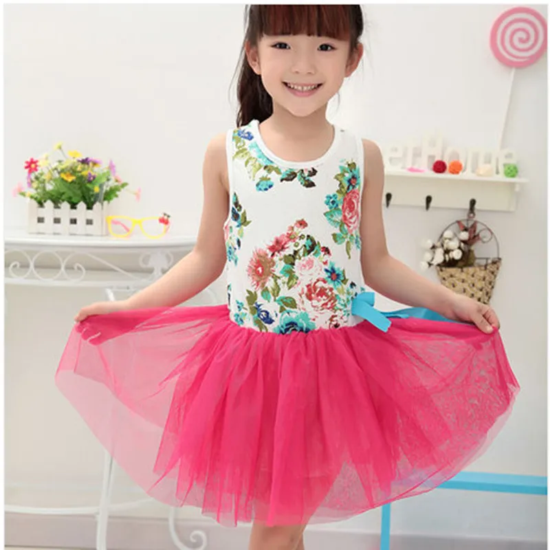 Casual Summer Girl Dress Tutu Kids Clothes Toddler Baby Minnie O Neck