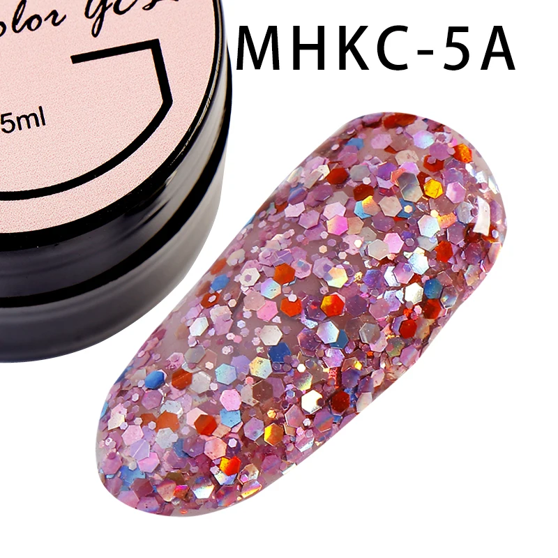 Girl2girl Nail Gel Polish Dream Diamond Sparkling Bling Uv Gel Nail Polish Glitter Led Cure Soak Off Nail Gel Official Store - Цвет: MHKC-5A