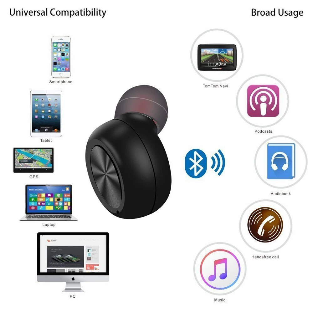 X17 Magnetic Charging Headphone Mini Hands Free Car Earphones Wireless Bluetooth V4.2 Headset In Ear Sport  Earpieces For iPhone (12)