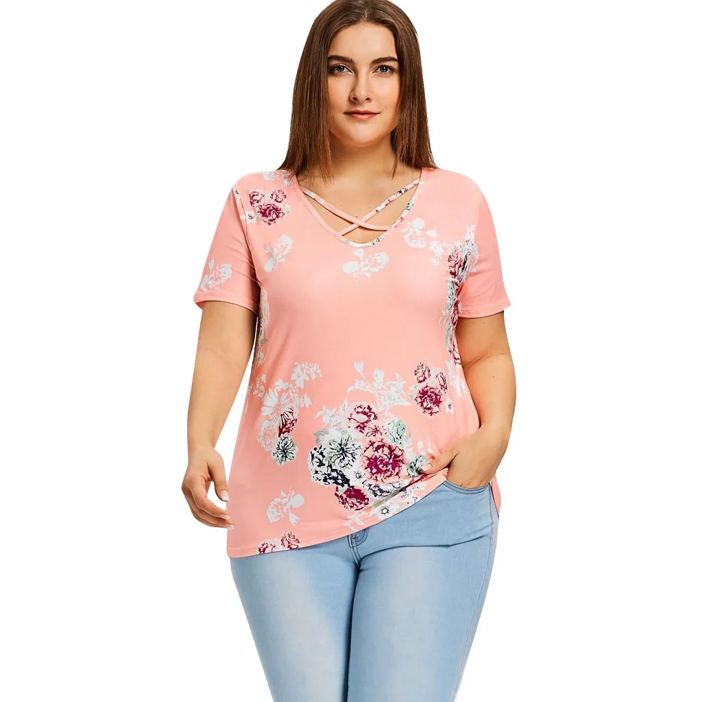 Camisetas verano mujer 2019 Женская Повседневная футболка с v образным вырезом и коротким
