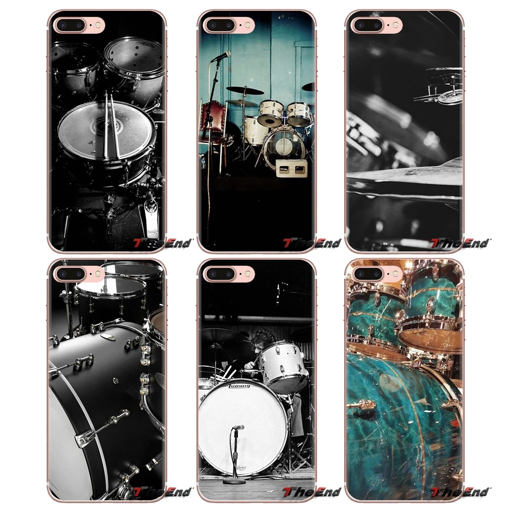 Soft Transparent Cases Covers For iPod Touch Apple iPhone 4 4S 5 5S SE 5C 6 6S 7 8 X XR XS Plus MAX Musical Instrument Drum |