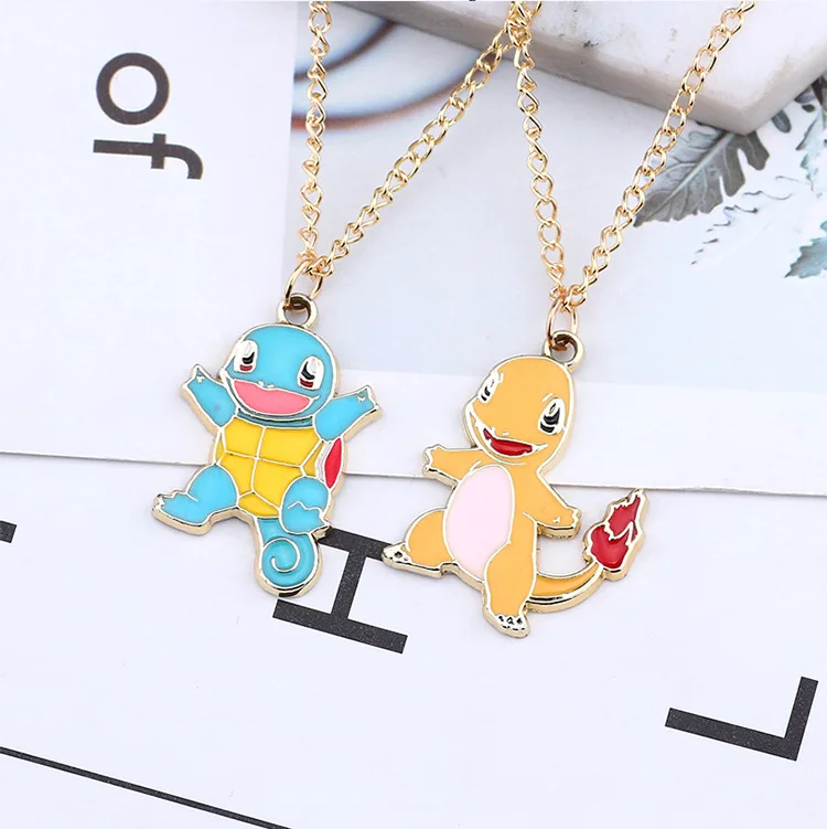 Neue Ankunft Pokemon Bulbasaur Charmander Squirtle Gold Kette Anhanger Halskette Bunte Ol Drop Japanischen Anime Unisex Halskette Pendant Necklaces Aliexpress