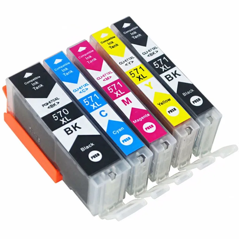 

Ink Cartridges PGI 570 570XL CLI 571 571XL Replacement For Canon Pixma MG5750 MG5751 MG5752 MG5753 Printer Inkjet Cartridge