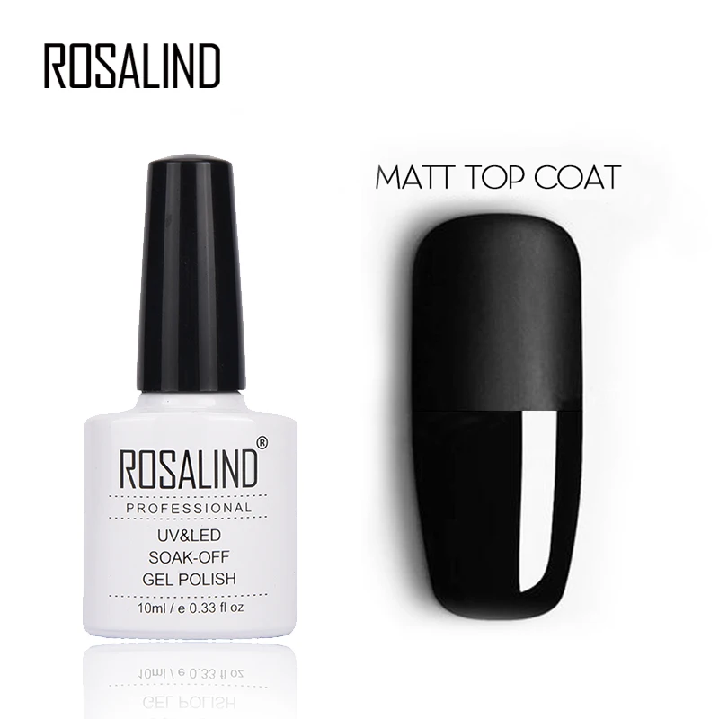 

ROSALIND Matte Top Coat Base Coat 10ml UV LED Soak Off Nail gel Polish Gel Nails varnish Polish Nail Art Lacquer for Beauty