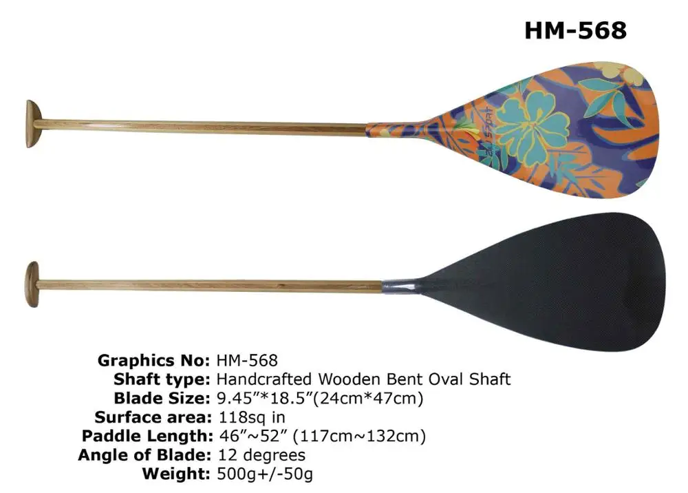 Гавайский тип горячие продажи Гибридный карбоновый Графический лезвие Аутригер каноэ весло в деревянном валу для продажи - Цвет: HM568