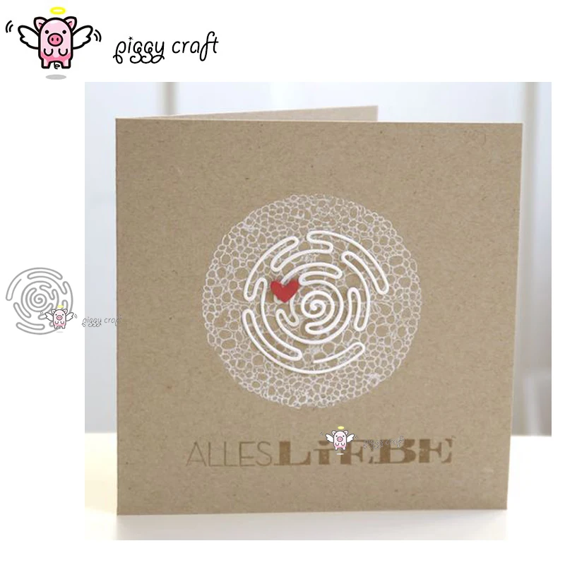 

Piggy Craft metal cutting dies cut die mold Vortex circle track Scrapbook paper craft knife mould blade punch stencils dies