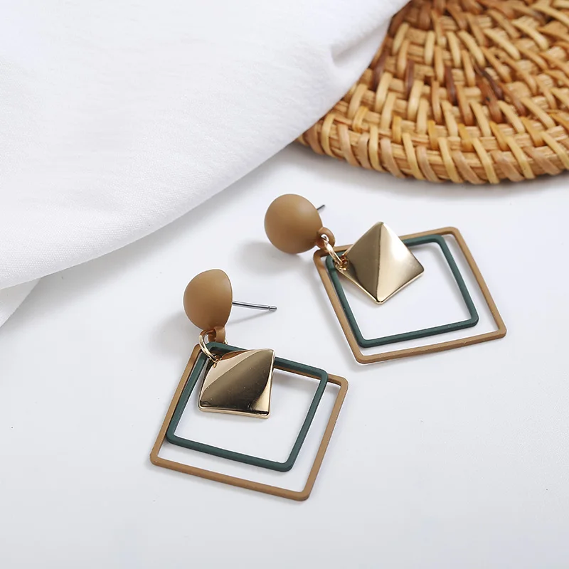 Fashion Jewelry Temperament Long Matte Pendant Earrings Korean Wild Sequins Geometric Earring Female Elegant Statement Earrings - Image 5