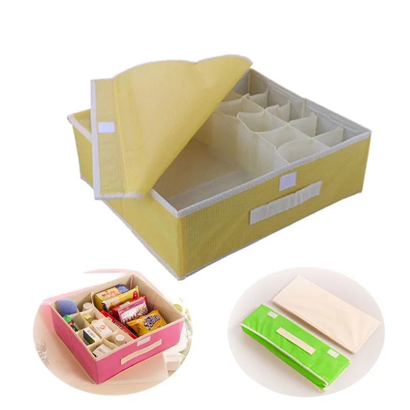 Folding Nonwoven Underwear Storage Box Clothing Wardrobe Storage Drawer Dividers Organizers For Ties Socks Shorts Bra Folding Nonwoven Underwear Storage Box Clothing Wardrobe Storage Drawer Dividers Organizers For Ties Socks Shorts Bra