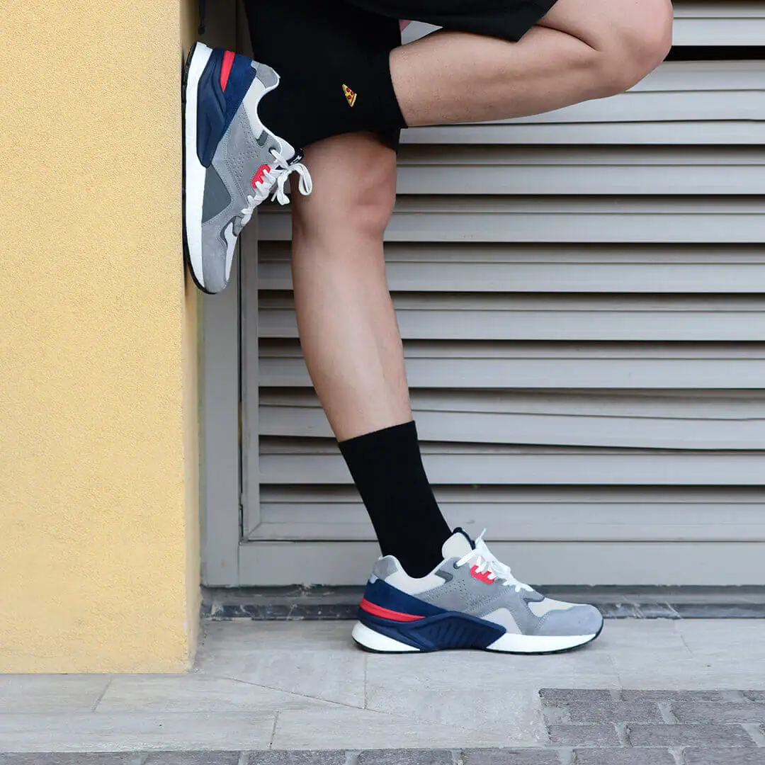 Xiaomi Mijia Retro Style Running Shoes Men Pig Suede Mesh Stitching Sneakers EVA Anti-torsion Balan