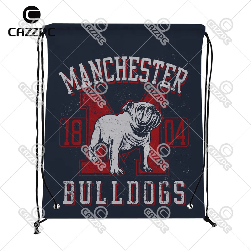 

Vintage Navy and Red Bulldog Pattern Print Custom individual Nylon fabric Drawstring Backpack gift bag