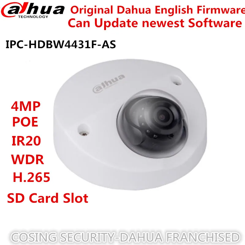 

Dahua Original English Versio 4MP IP Camera IK10 IP67 built-in MIC SD card slot Mini Dome Network cctv Camera