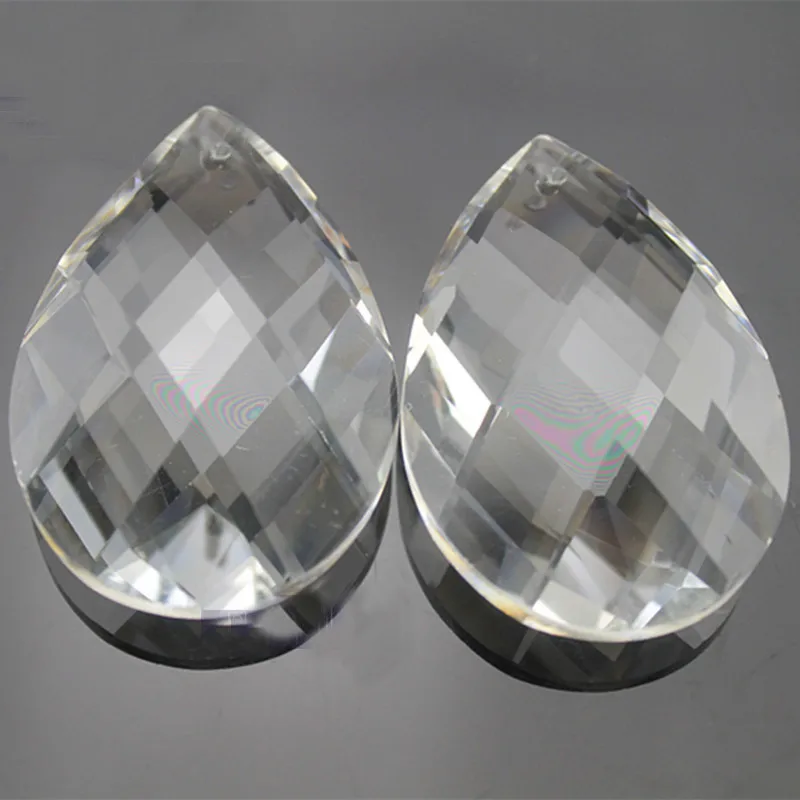 

50pcs/lot 76MM Clear K9 Crystal Glass Prisms Pendants Chandeliers Parts Lustres Rainbow Lamp Lighting Hang Drops+Free Rings