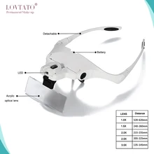 LED Head Light Magnifier microblading headlight with a magnifying glass tattoo supplies 5Pcs Lens Interchangeable Magnifiers