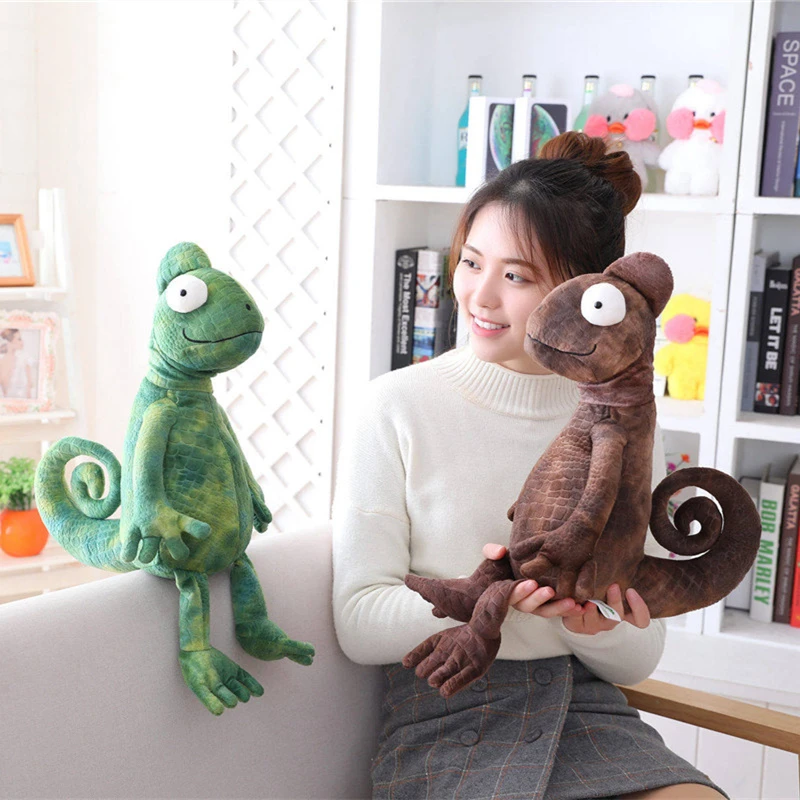 

35/53cm Simulation Smile Chameleon Dinosaur Stuffed Plush Doll Baby Kawaii Spoof Lizards Animal Toy Plush Gift For Children Kids
