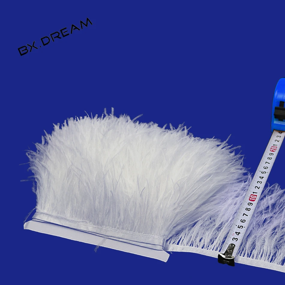 

5meters10meters beautiful10-15cm width white ostrich feather trim skirt DIY costume wedding needlework feathers for crafts