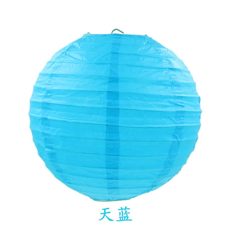 Красивые китайские традиционные круглые бумажные фонарики 12 дюймов(30 см) для украшения свадебной вечеринки, небесные фонарики, товары для Хэллоуина - Цвет: Sky blue