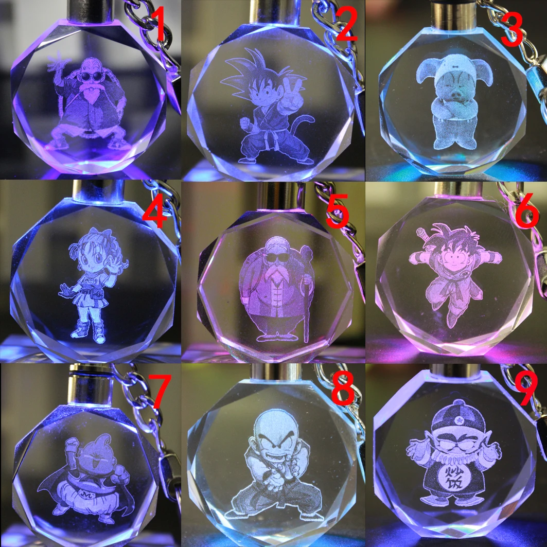 

DRAGON BALL Son Goku Anime LED Key Chains Figure Keyring Crystal Toy Keychain Light Keyholder Unisex XMAS Gift NEW