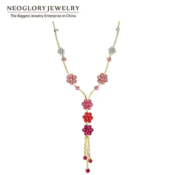 

Neoglory Rhinestone Light Yellow Gold Color Fashion Flower Chain Choker Necklace Female Jewelry for Women 2020 JS3 Flo-c