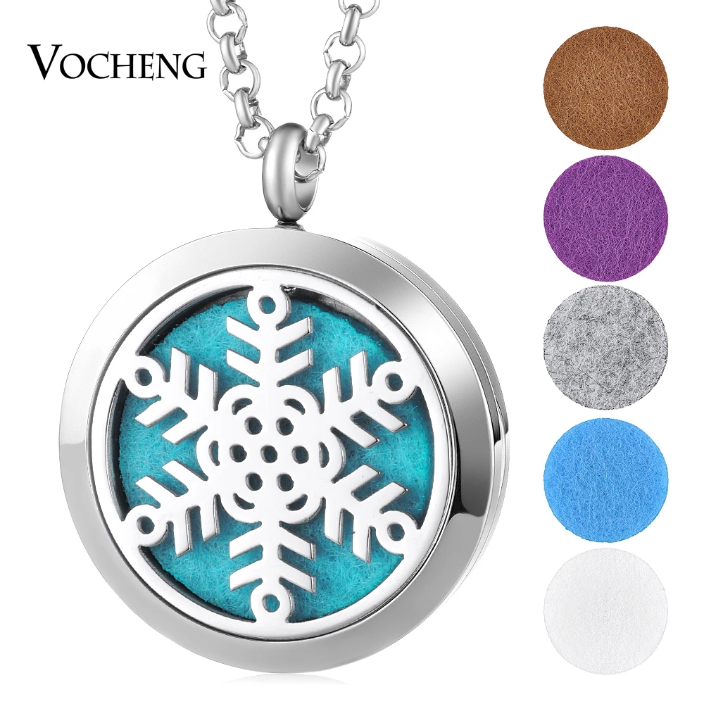 

316L Stainless Steel 30mm Aromatherapy Essential Oil Diffuser Locket Magnetic Jewelry Random Send 10pcs Oil Pads as Gift VA-495
