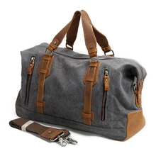 Винтажная плотная холщовая+ Кожаная сумка для багажа, мужские дорожные сумки, сумка для багажа, дорожная сумка, холщовая мужская сумка для путешествий, большие сумки для путешествий