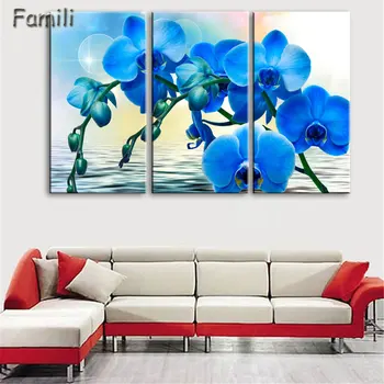 

Print poster canvas Wall Art orchids Decoration art oil painting Modular pictures on the wall sitting room cuadros(no frame)3pcs