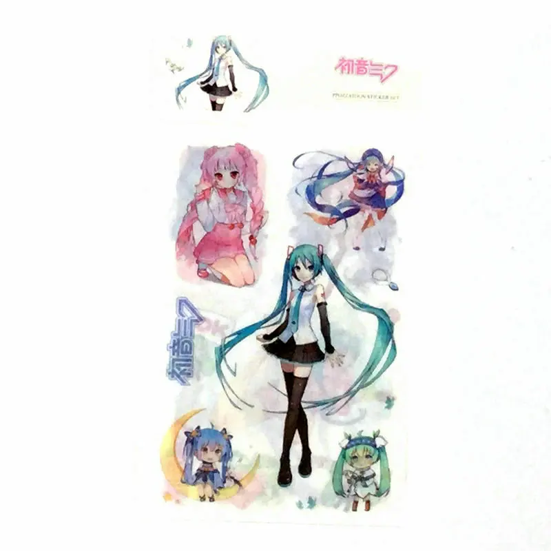 Hatsune Miku Anime Sticker Pack - 6 Piece Set for Kids: Pegatinas, Book Stickers, Classic Toys, Skateboard and Doodle Stickers image 2