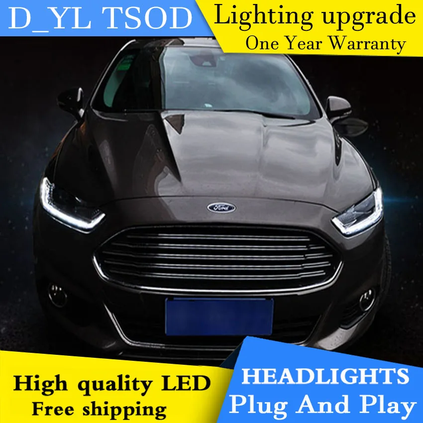 D_YL стайлинга автомобилей для Ford Mondeo фары 2013 светодиодный DRL Объектив Двойной Луч