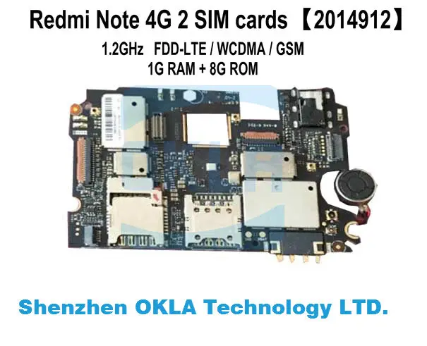1 шт. 2014912 Оригинал используется материнская плата для xiaomi redmi note 4g FDD-LTE WCDMA 1Гб RAM 8Гб