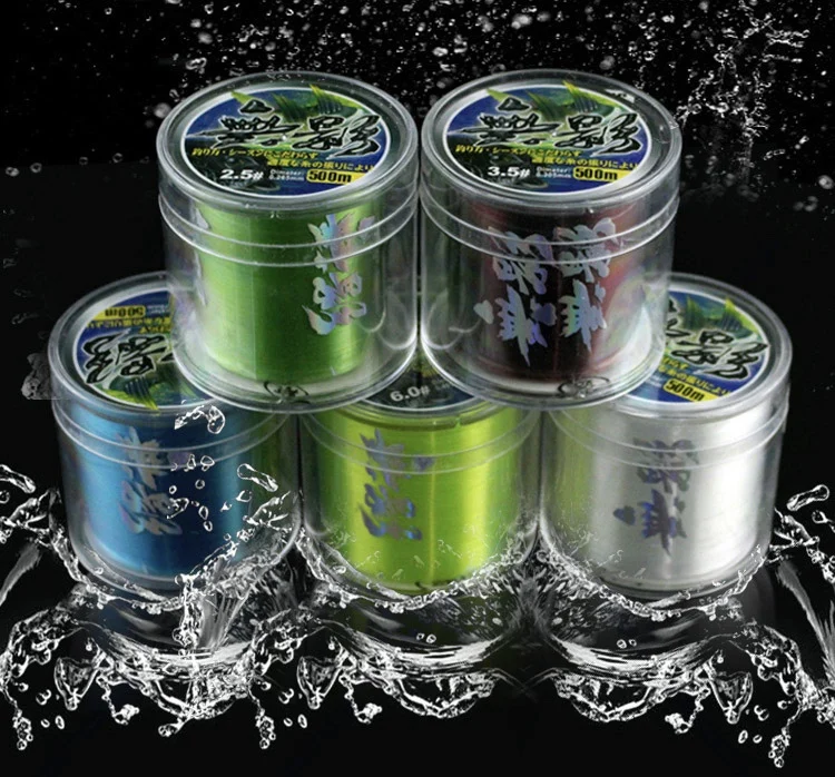 

100% transparent fishing line 500 M Nylon Super resistant Non fluorocarbon fishing equipment Multifilament without line