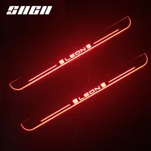 SNCN Trim Pedal LED Car Light Door Sill Scuff Plate Pathway Dynamic Streamer Welcome font b