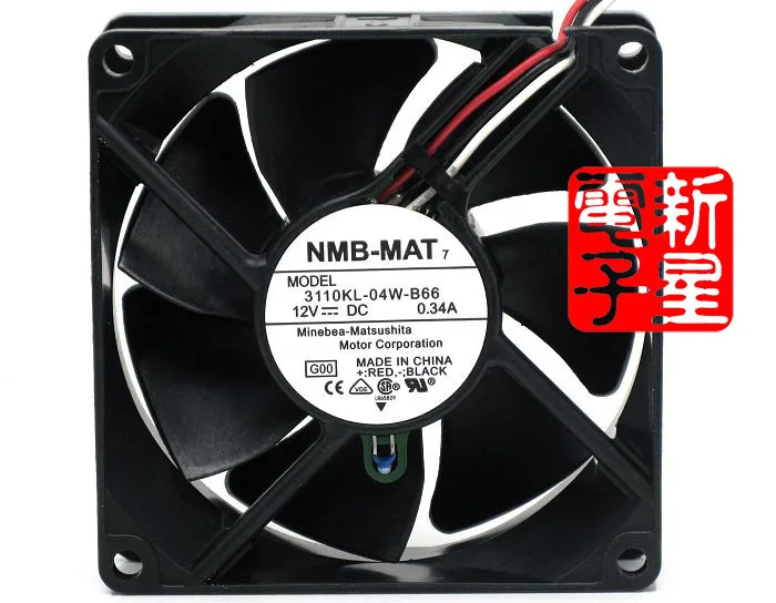 3110KL 04w B66 8025 8cm 12V 0.34A quiet automatic temperature control