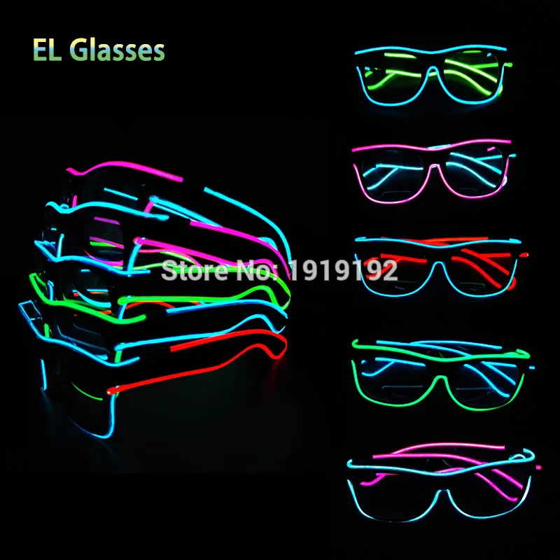 Горячие продажи мигающие Двойные цвета светящиеся очки питание от Cold EL провода холодный свет светодиодный очки сумасшедшие дискотеки вечерние украшения