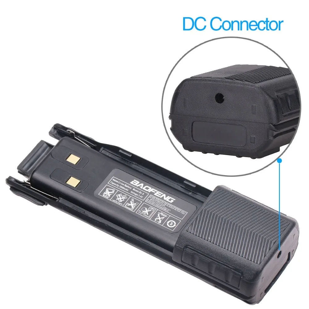 

BAOFENG UV-82 BL-8L DC connector 7.4V 3800mah Li-ion Battery For Baofeng Walkie Talkie BF-UV82 Series Two Way Radio UV 82 Radio