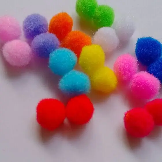 pom poms soft balls fluffy decorative balls crafts work mix color 15mm