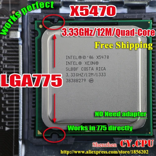 INTEL XEON X5470 3 33 GHz/12 M/1333 Mhz/cpu равный LGA775 Core 2 Quad Q9750 cpu работает на материнской плате без